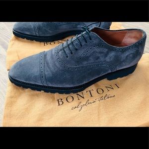 Bontoni Gray Suede Norwegian Lug Sole shoe